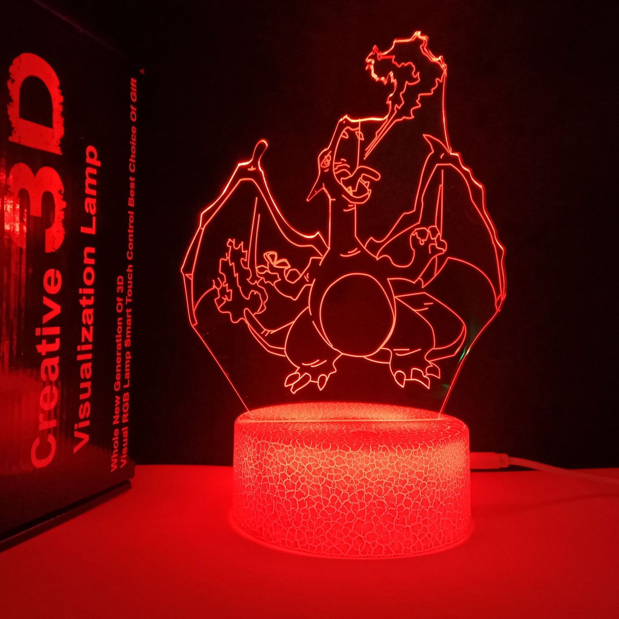 3-D Pokemon Lights w/ Crack Base – Black Widow Gaming Designs