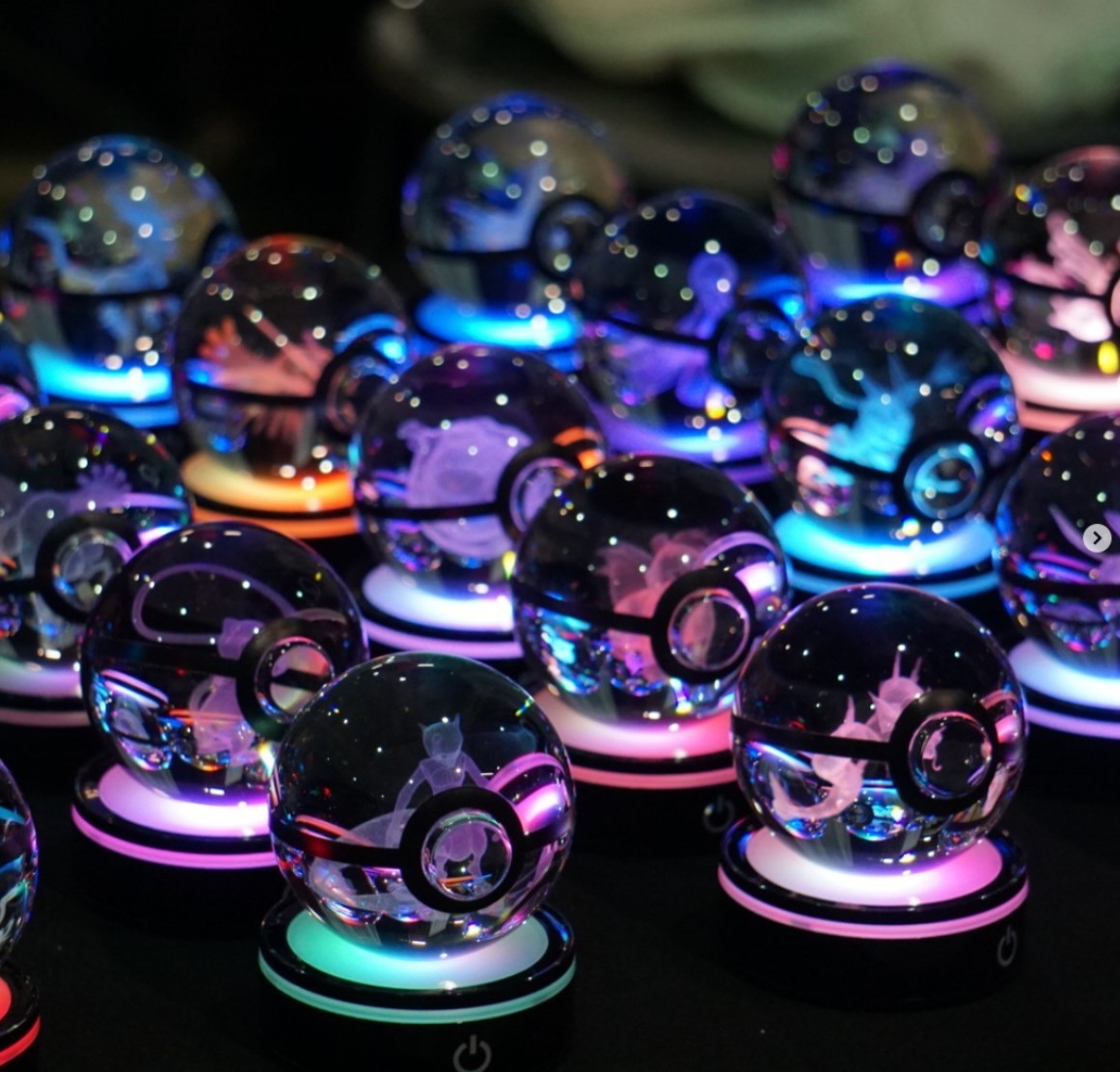 3-D Pokemon Lights w/ Crack Base – Black Widow Gaming Designs