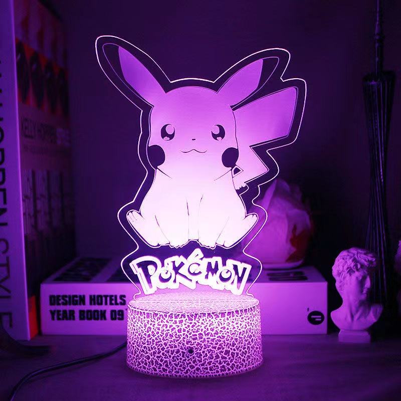 3-D Pokemon Lights w/ Crack Base – Black Widow Gaming Designs