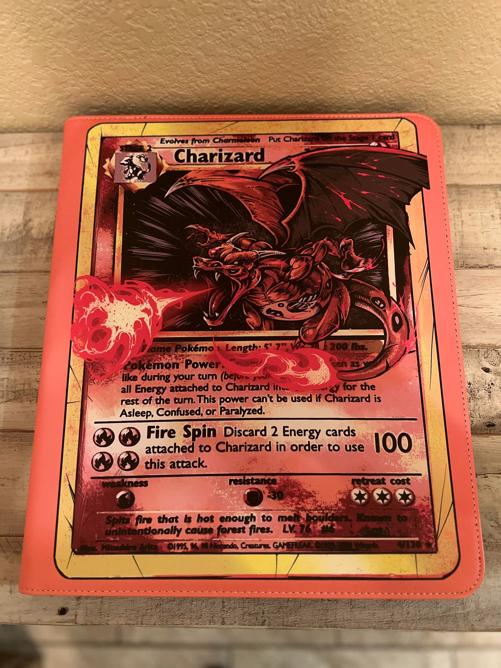 Zombie Charizard 9 Pocket Top-Loader Card Binder